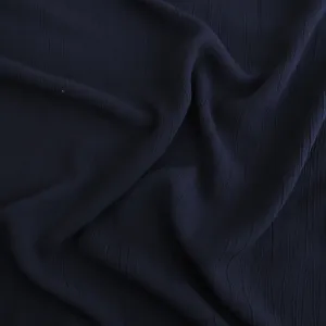 Viscose Linen Crinkle - Navy