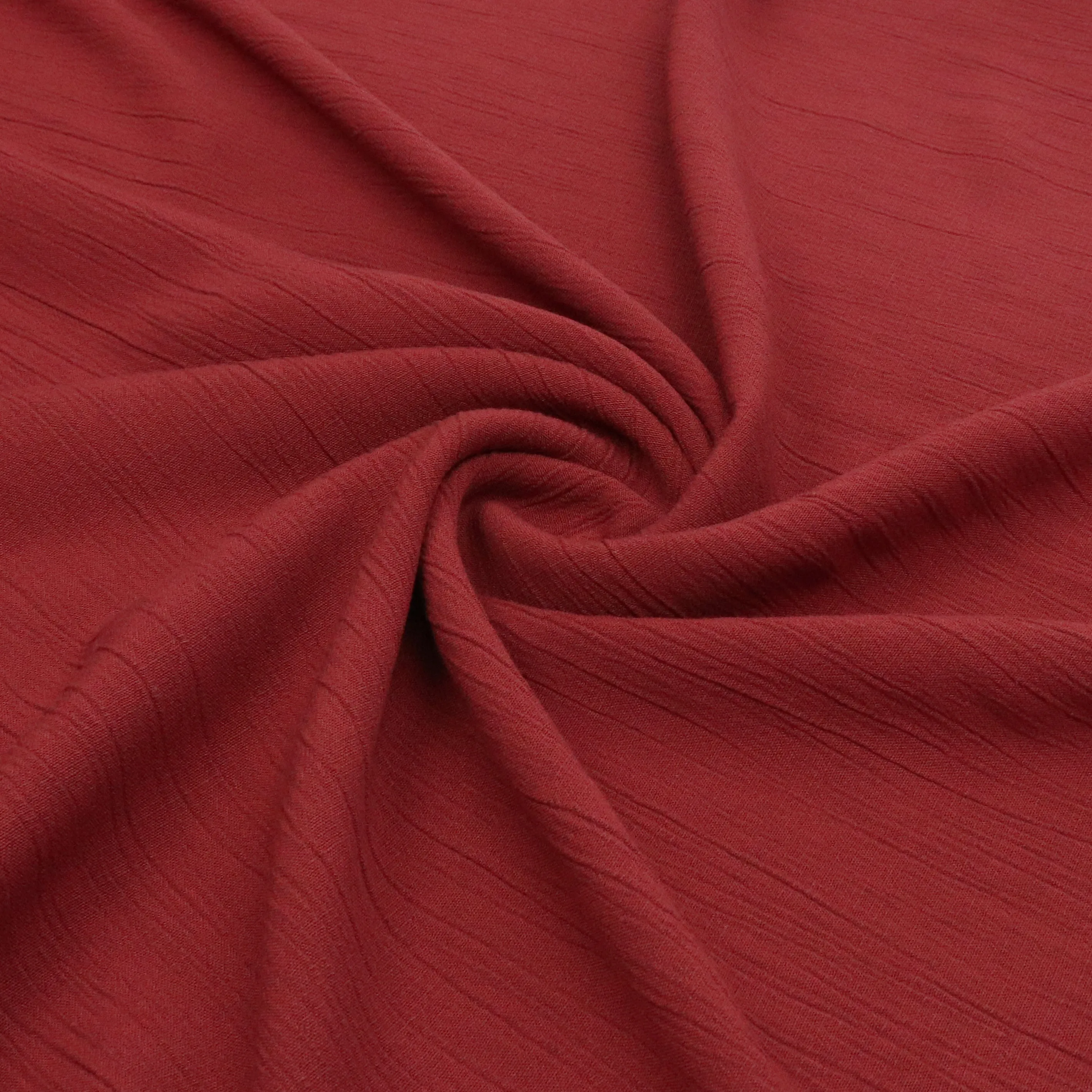 Viscose Linen Crinkle - Red - END OF BOLT 49cm