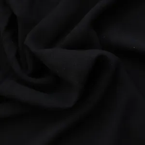 Viscose Linen Slub - Dark Charcoal Black