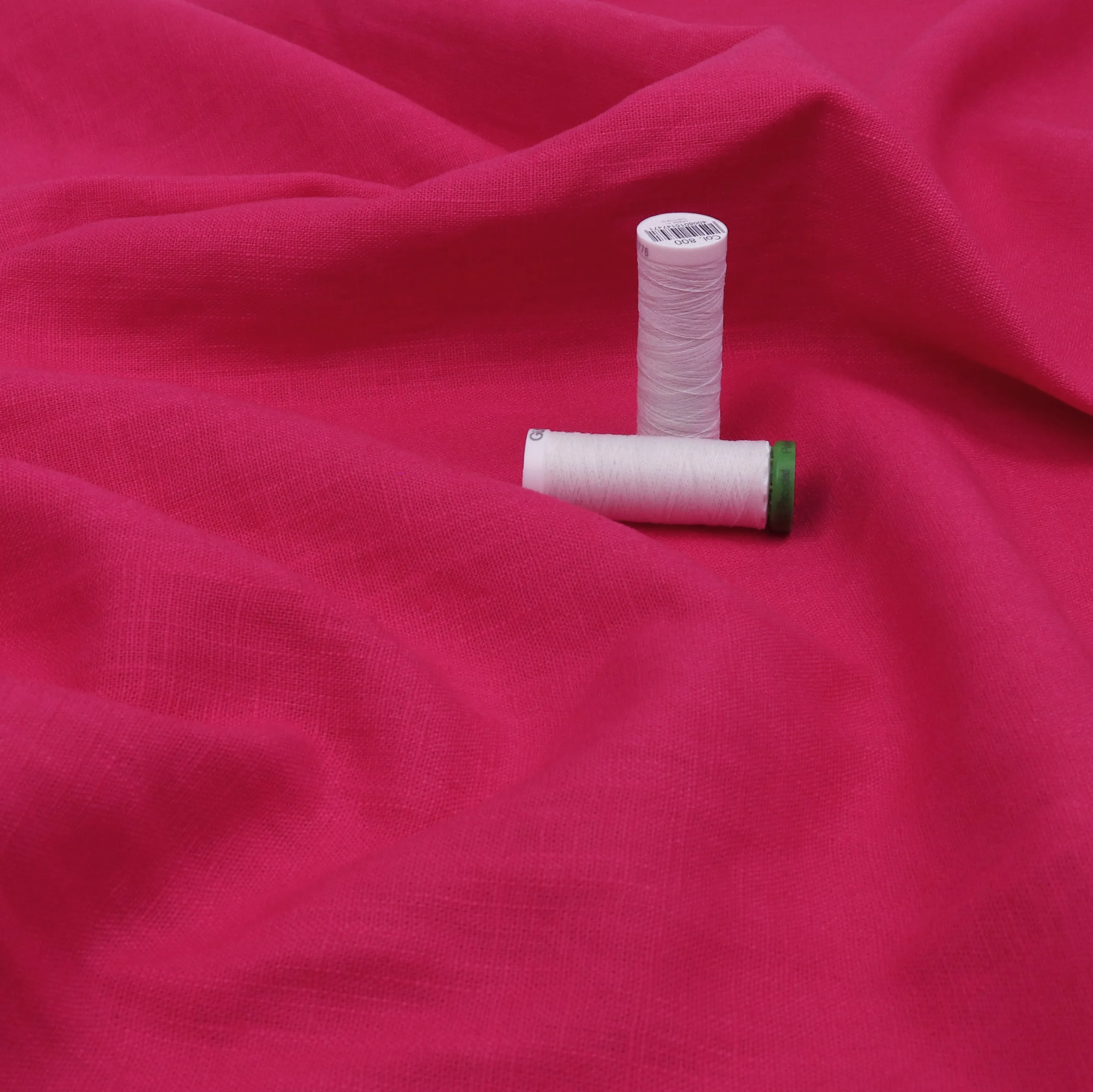 Washed Linen Cotton - Hot Pink