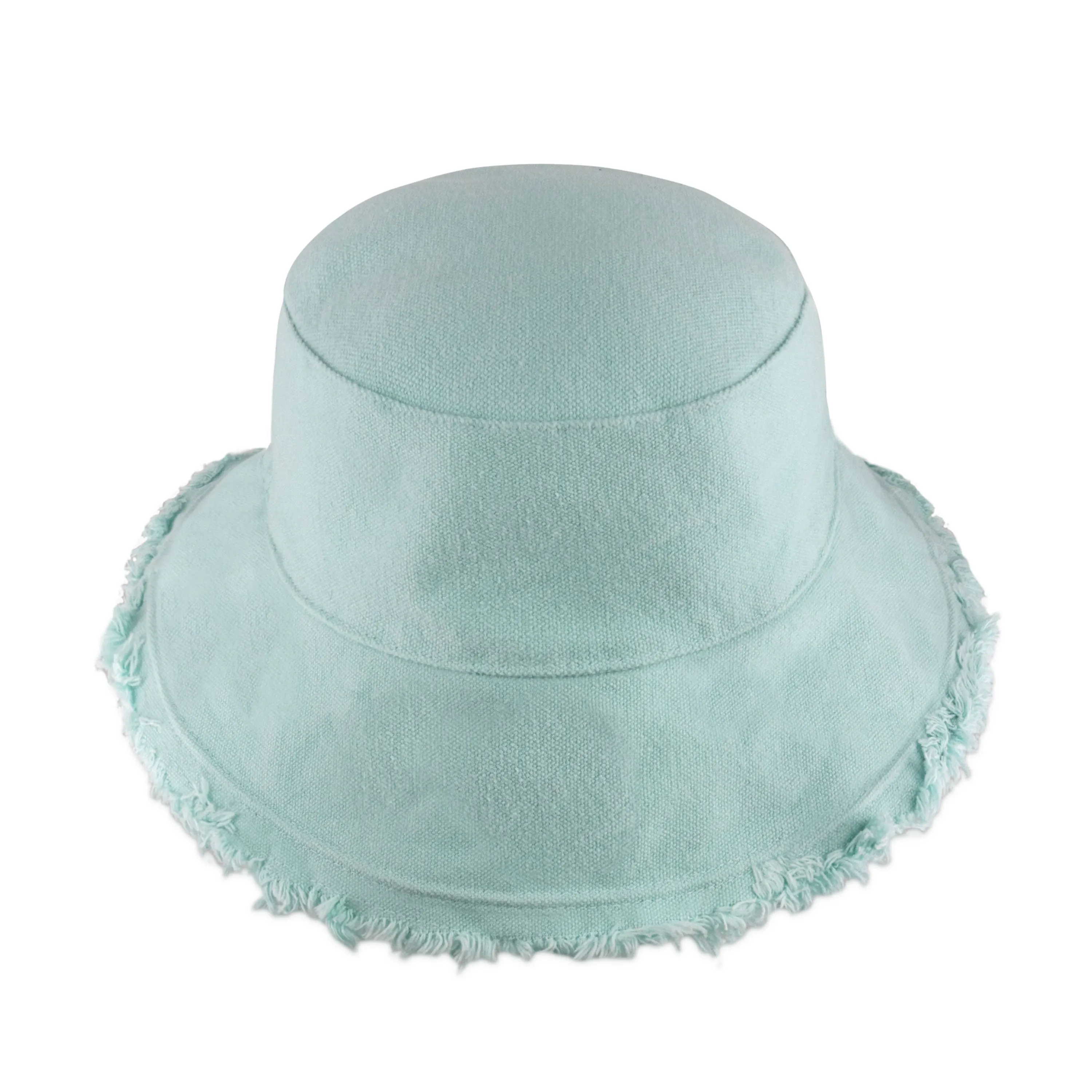 Wide Brim Frayed Bucket Hat