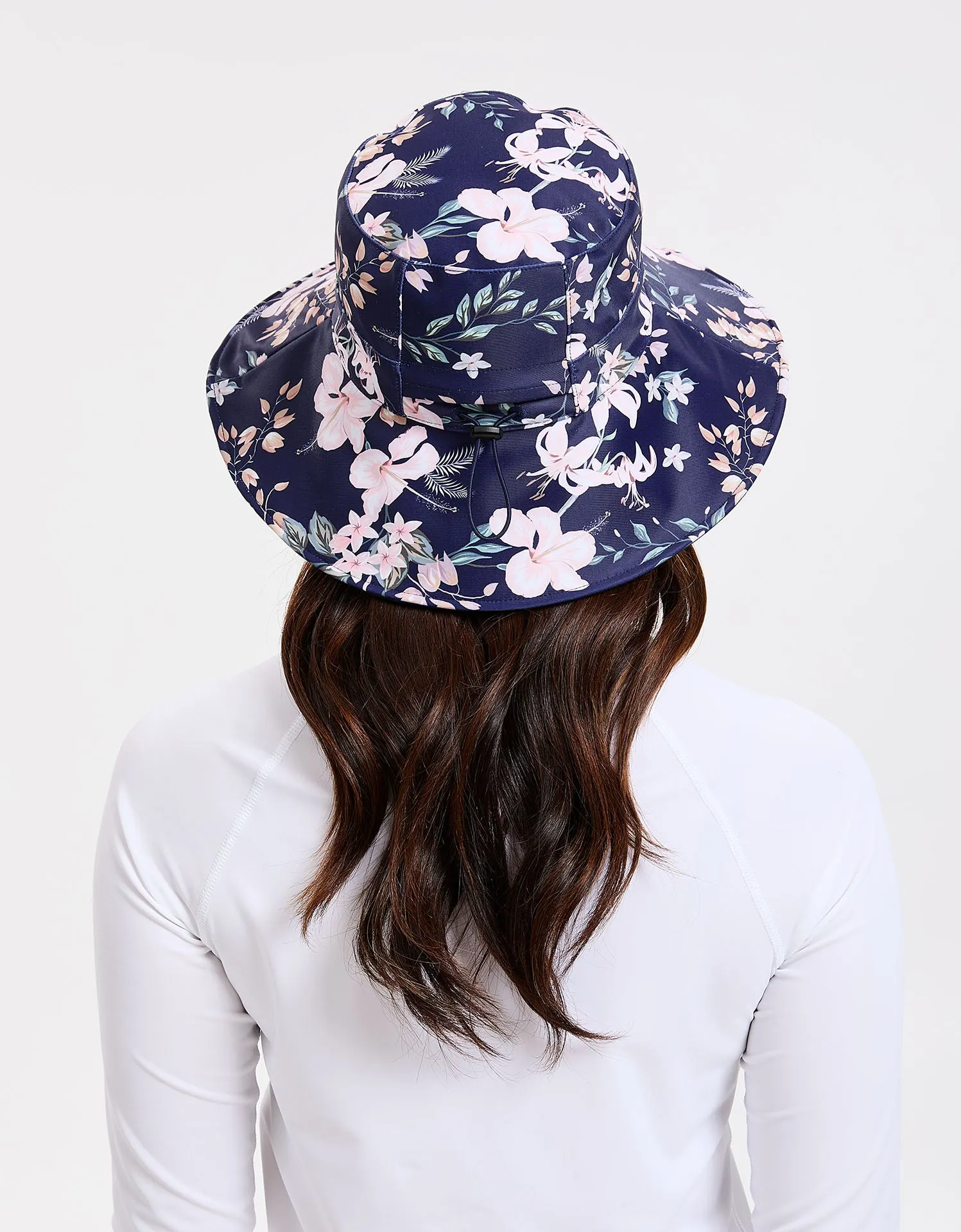 Wide Brim Printed Swim Sun Hat UPF 50 