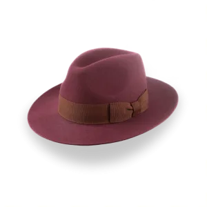 Wine Wide Brim Fedora Hat for Women in Lush Fur Felt | The Pinnacle