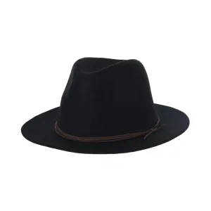 Wool Felt Fedora Panama Hat Faux Leather Band Wide Brim SL6528