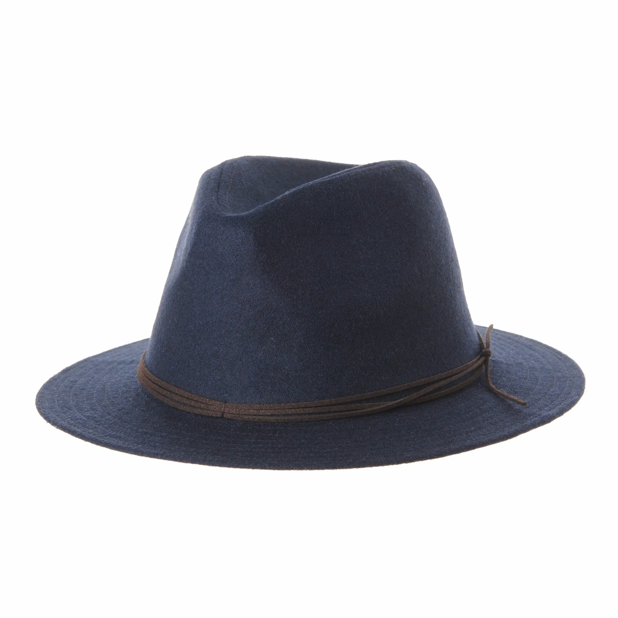 Wool Felt Fedora Panama Hat Faux Leather Band Wide Brim SL6528